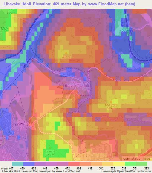 Libavske Udoli,Czech Republic Elevation Map