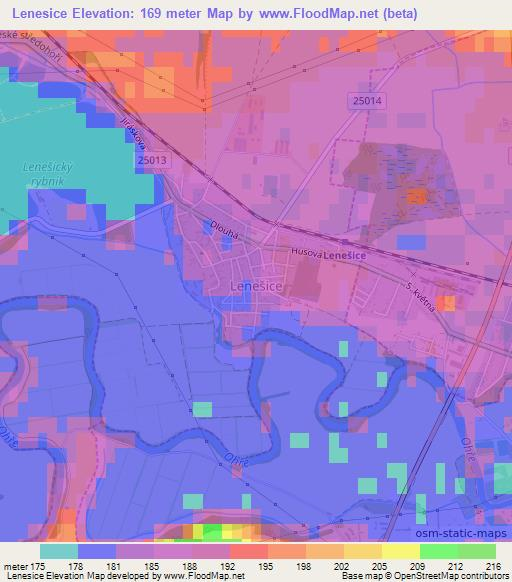 Lenesice,Czech Republic Elevation Map