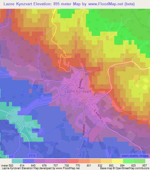 Lazne Kynzvart,Czech Republic Elevation Map