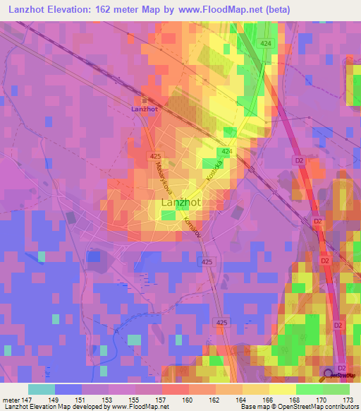 Lanzhot,Czech Republic Elevation Map