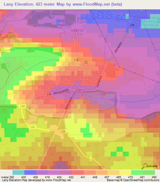 Lany,Czech Republic Elevation Map