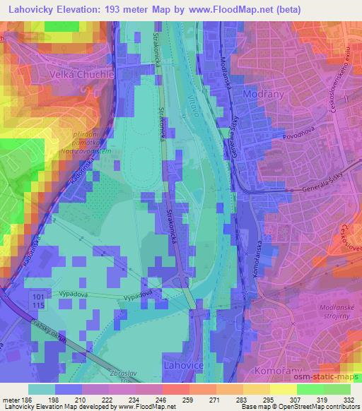 Lahovicky,Czech Republic Elevation Map