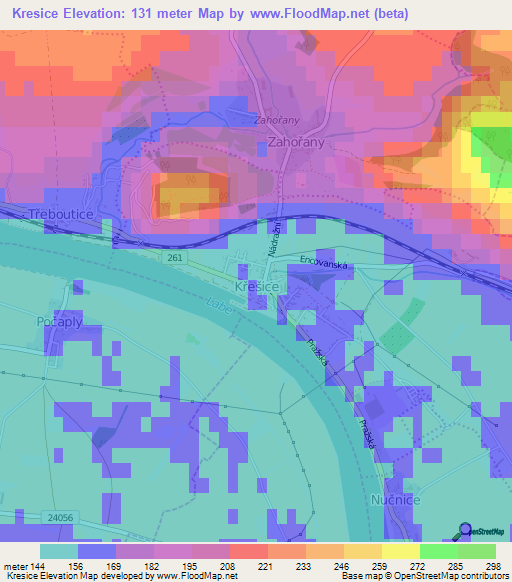 Kresice,Czech Republic Elevation Map