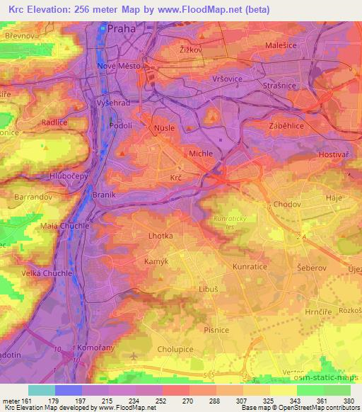 Krc,Czech Republic Elevation Map