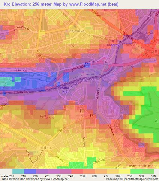 Krc,Czech Republic Elevation Map