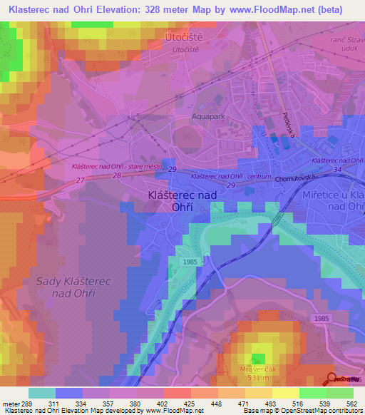 Klasterec nad Ohri,Czech Republic Elevation Map