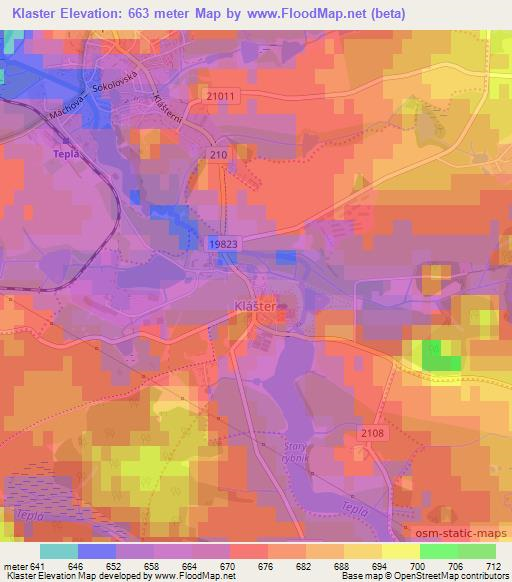 Klaster,Czech Republic Elevation Map