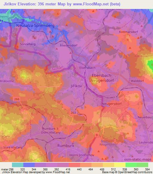 Jirikov,Czech Republic Elevation Map