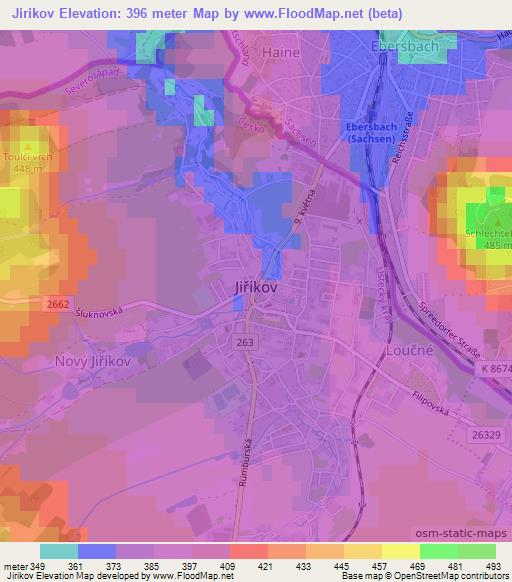 Jirikov,Czech Republic Elevation Map