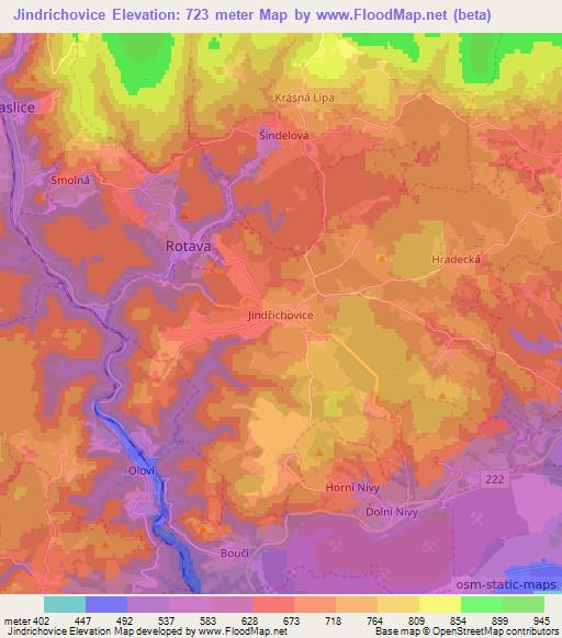 Jindrichovice,Czech Republic Elevation Map