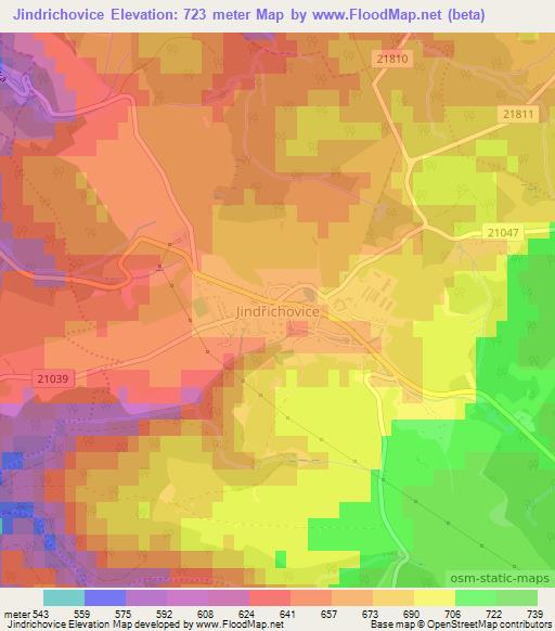 Jindrichovice,Czech Republic Elevation Map