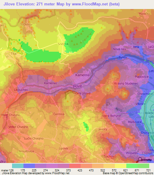 Jilove,Czech Republic Elevation Map