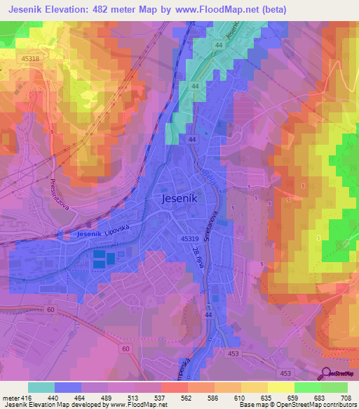 Jesenik,Czech Republic Elevation Map