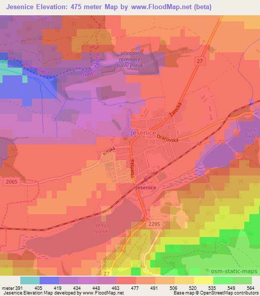 Jesenice,Czech Republic Elevation Map