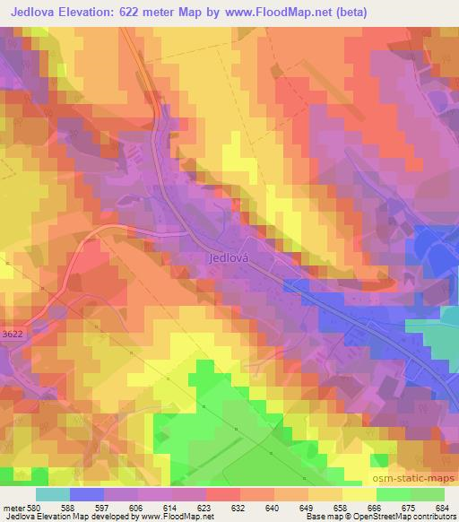 Jedlova,Czech Republic Elevation Map