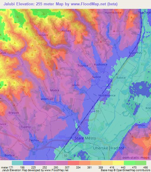 Jalubi,Czech Republic Elevation Map