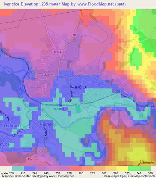 Ivancice,Czech Republic Elevation Map