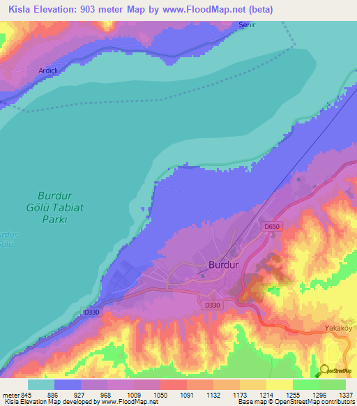 Kisla,Turkey Elevation Map