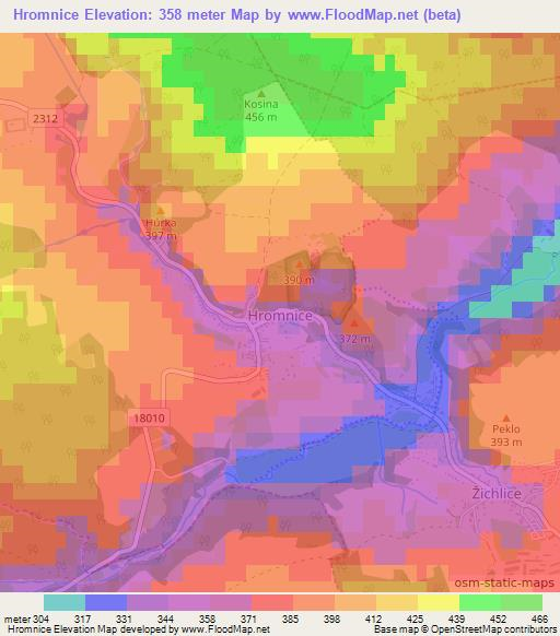 Hromnice,Czech Republic Elevation Map