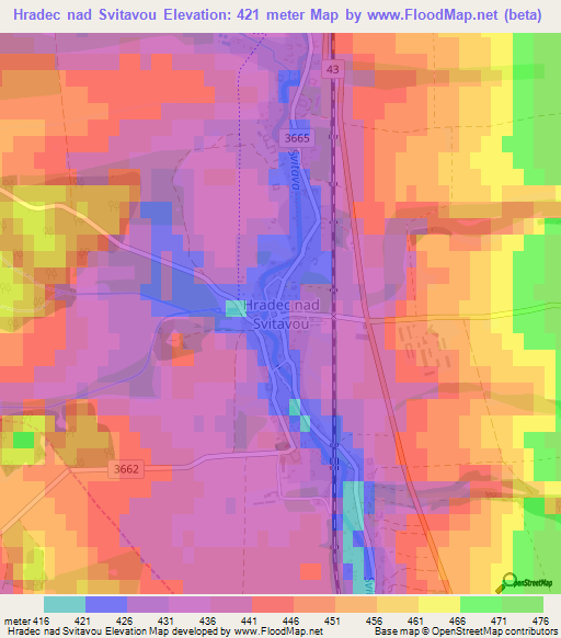 Hradec nad Svitavou,Czech Republic Elevation Map