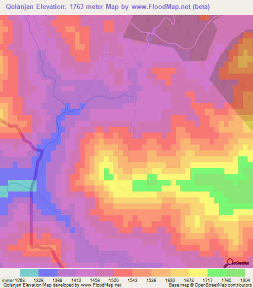Qolanjan,Iran Elevation Map