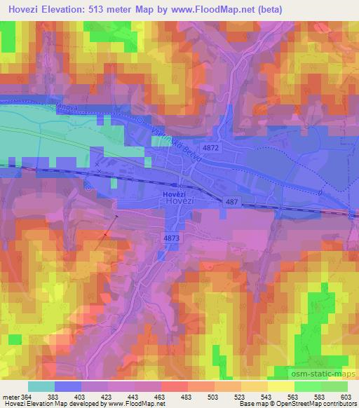 Hovezi,Czech Republic Elevation Map