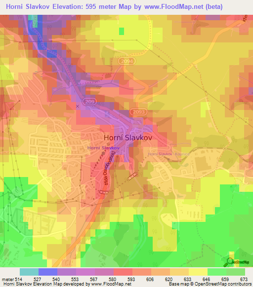 Horni Slavkov,Czech Republic Elevation Map