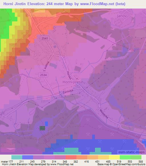 Horni Jiretin,Czech Republic Elevation Map