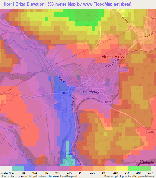 Horni Briza,Czech Republic Elevation Map