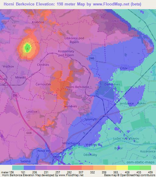 Horni Berkovice,Czech Republic Elevation Map