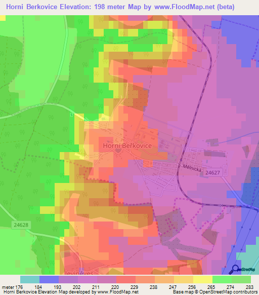 Horni Berkovice,Czech Republic Elevation Map