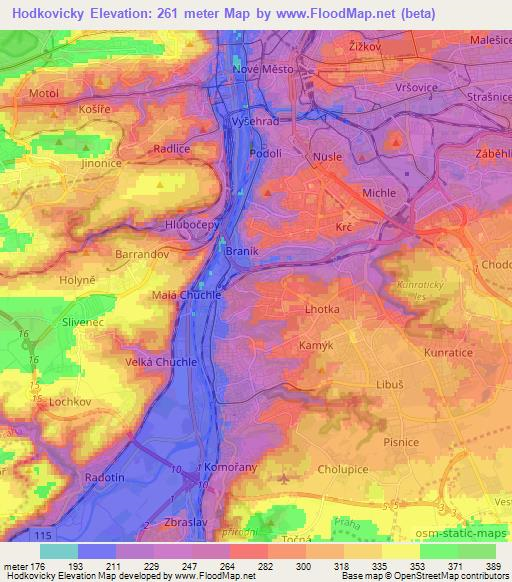 Hodkovicky,Czech Republic Elevation Map