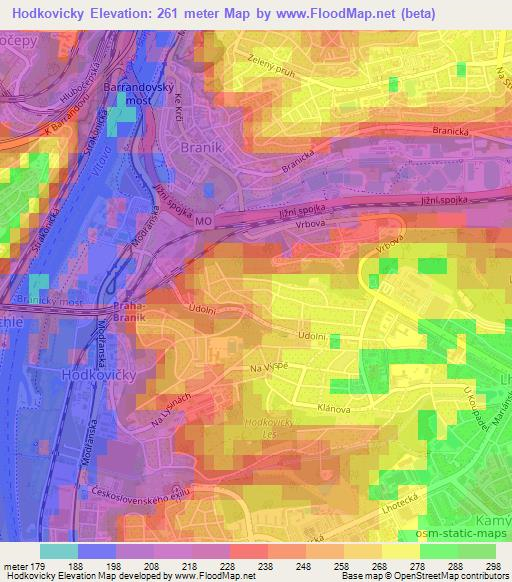 Hodkovicky,Czech Republic Elevation Map