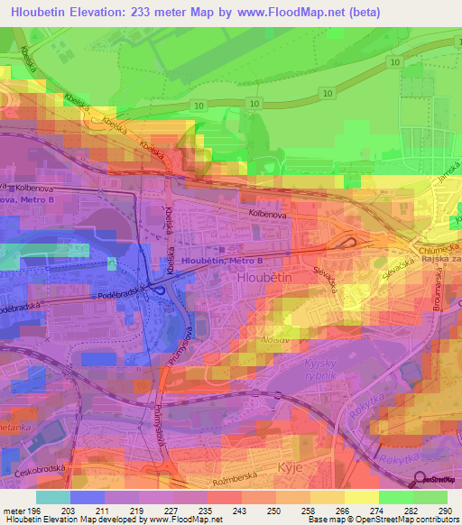 Hloubetin,Czech Republic Elevation Map