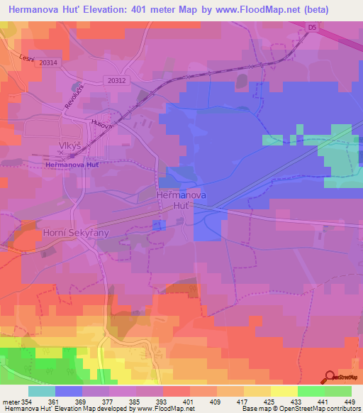 Hermanova Hut',Czech Republic Elevation Map