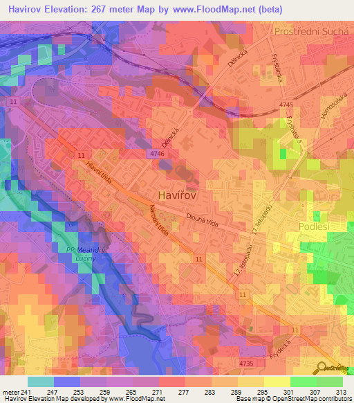Havirov,Czech Republic Elevation Map