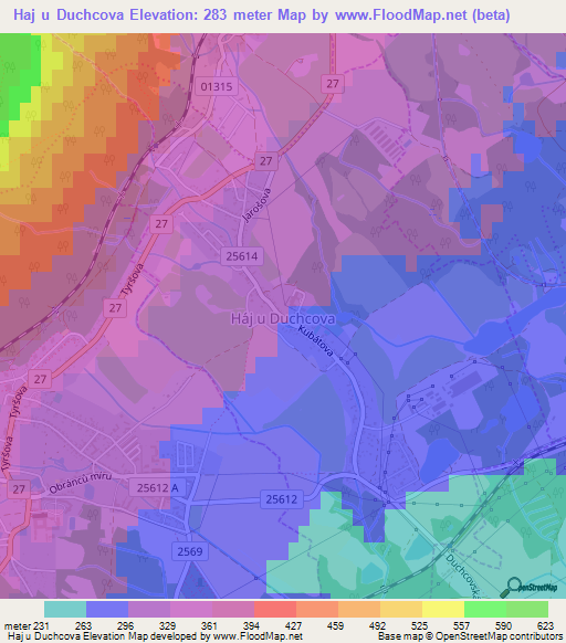 Haj u Duchcova,Czech Republic Elevation Map