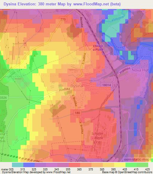 Dysina,Czech Republic Elevation Map