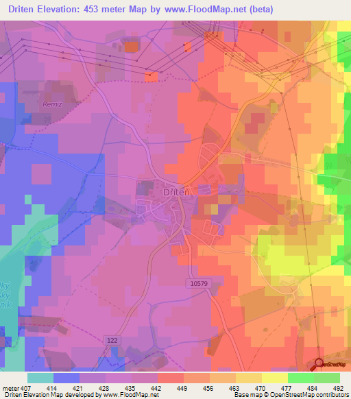 Driten,Czech Republic Elevation Map