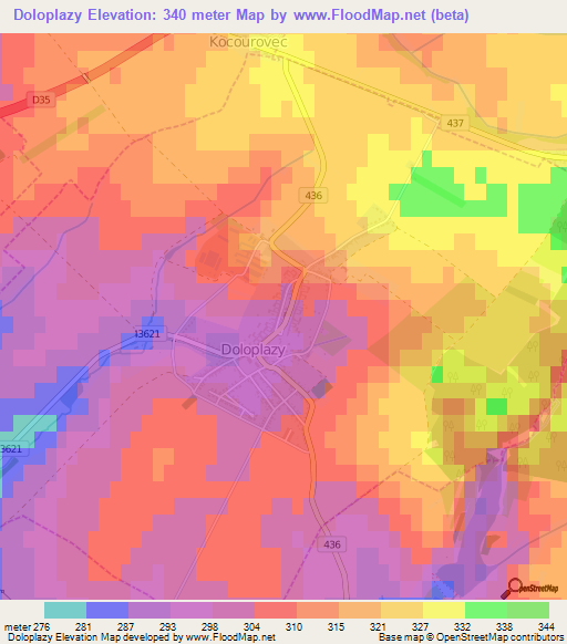 Doloplazy,Czech Republic Elevation Map