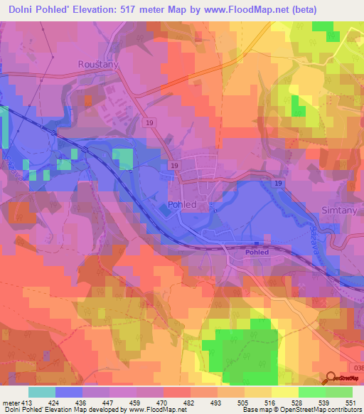 Dolni Pohled',Czech Republic Elevation Map