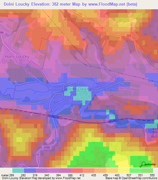 Dolni Loucky,Czech Republic Elevation Map