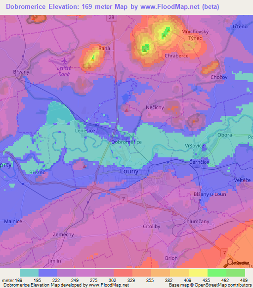 Dobromerice,Czech Republic Elevation Map