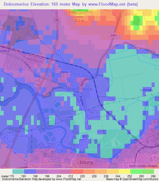 Dobromerice,Czech Republic Elevation Map