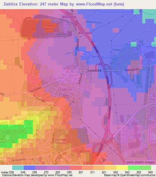 Dablice,Czech Republic Elevation Map
