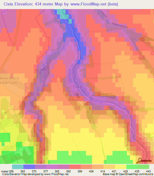 Cista,Czech Republic Elevation Map