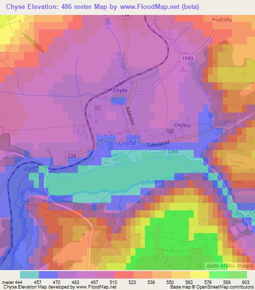 Chyse,Czech Republic Elevation Map