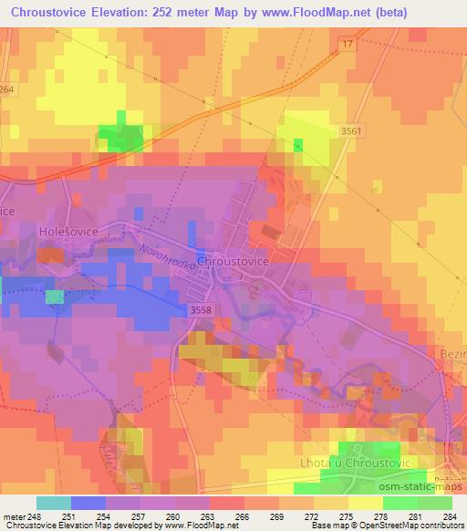 Chroustovice,Czech Republic Elevation Map