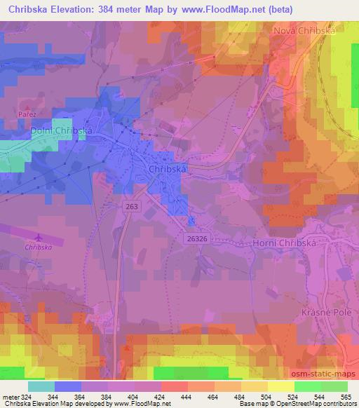 Chribska,Czech Republic Elevation Map