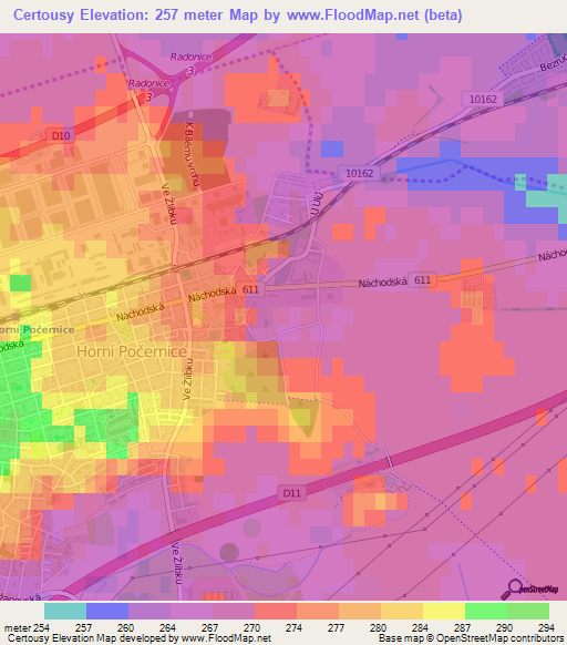 Certousy,Czech Republic Elevation Map